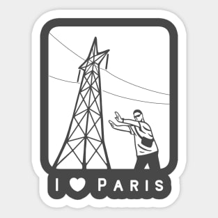 Fun with popular towers. For tourists in Paris and Pisa Sticker